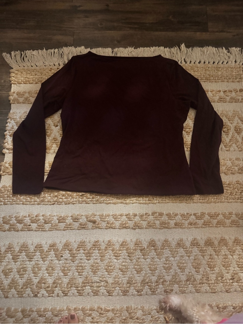 Time and Tru Women's Long-Sleeve Boatneck Top - Plum